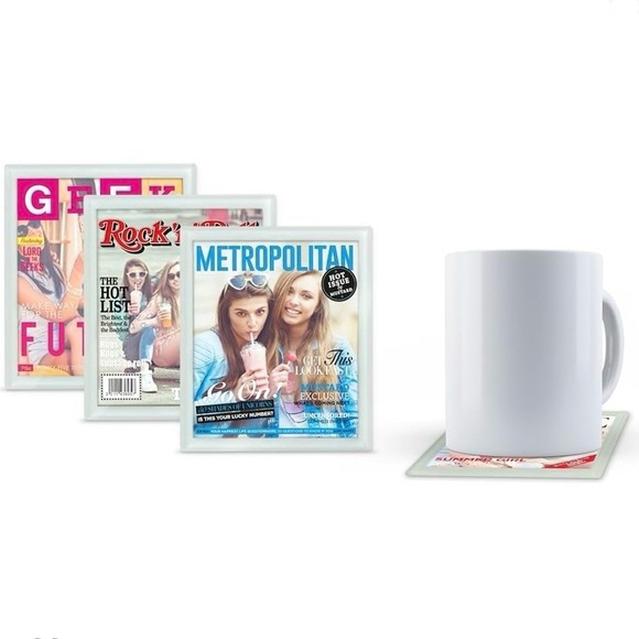 MUSTARD Celebrity Coasters for your Photos Tempered Glass Coaster Set - Picture 3 of 15